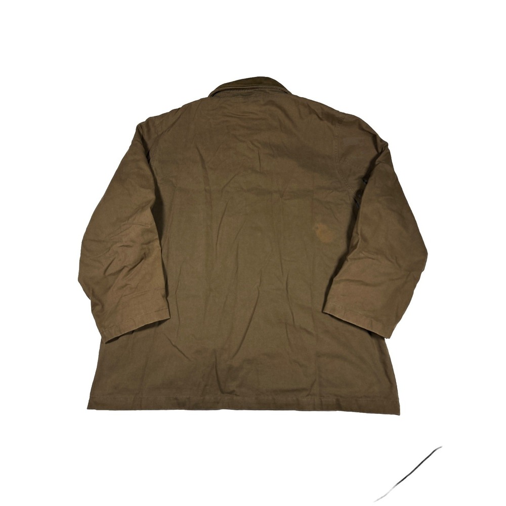 Eddie Bauer Chore Jacket Men 2XL XXL Brown Barn Coat Canvas Leather Trim Work - Picture 2 of 8